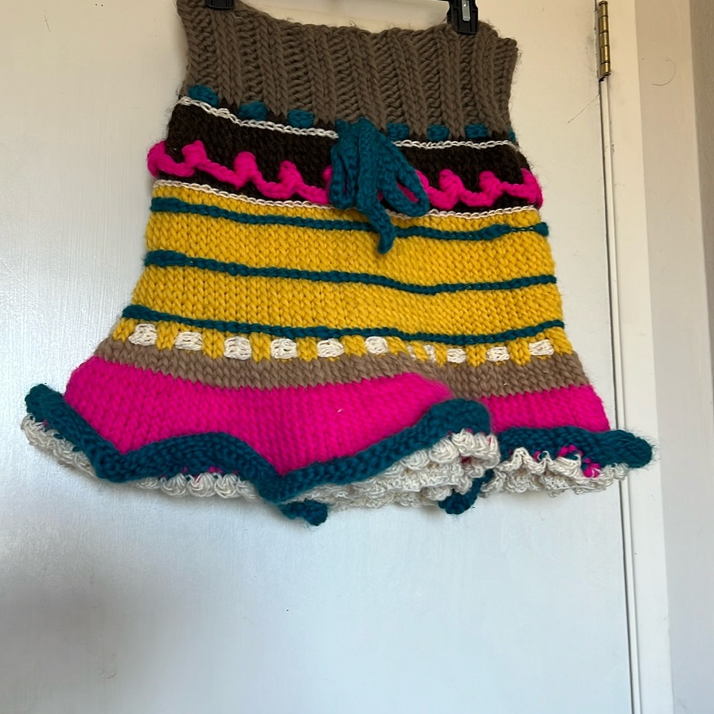 Knit wool harijuku cake skirt
